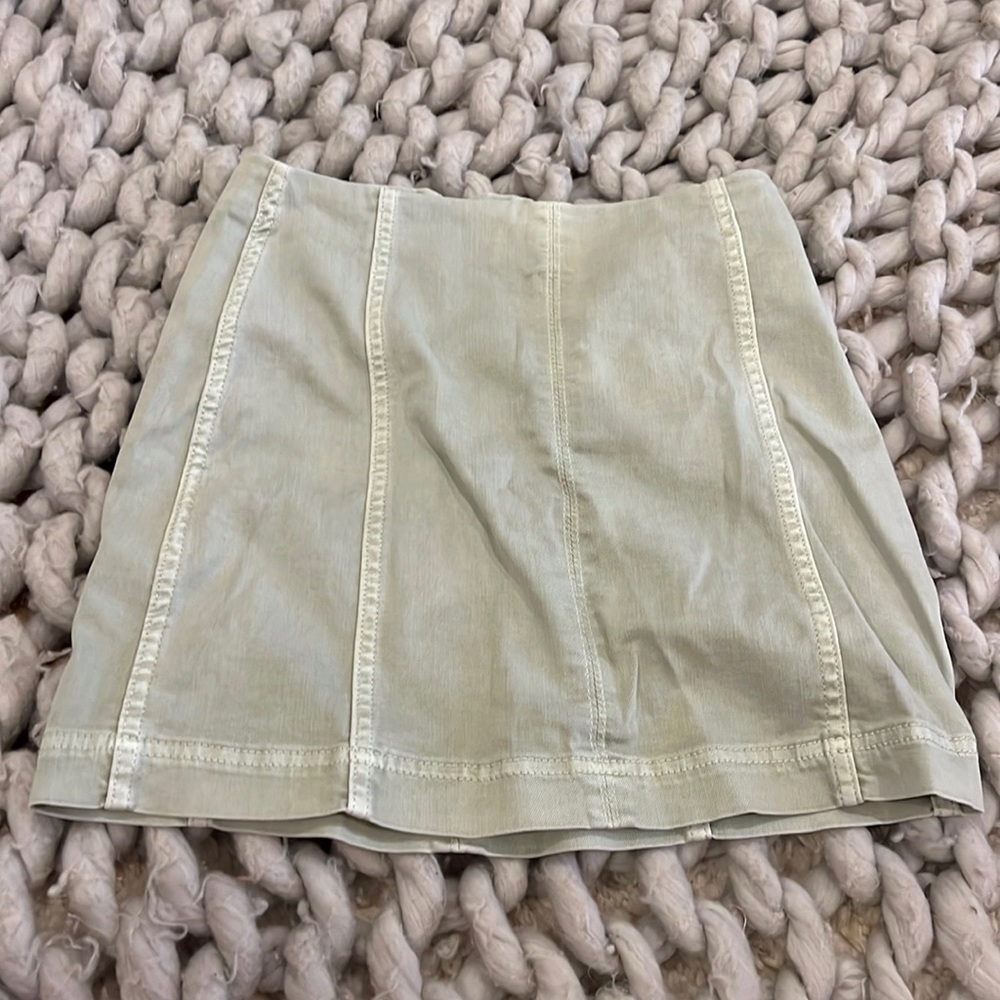 Mint jean skirt